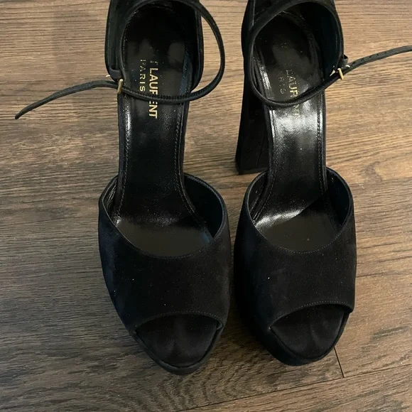 SAINT LAURENT JODIE PLATFORM SANDALS IN VELVET
BLACK - Picture 3 of 5